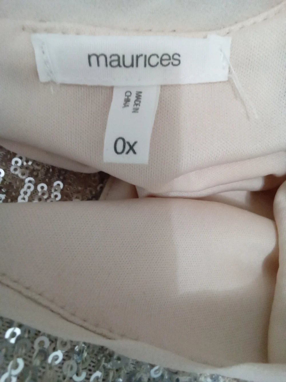 Maurices Champagne Gold Sequin Sleeveless Blouse, Size 0X - Picture 8 of 8